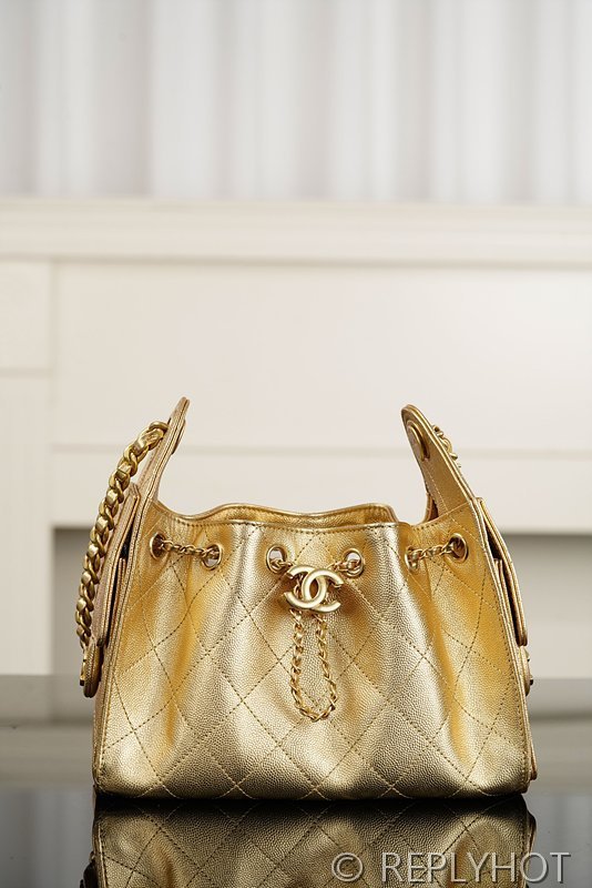 [하이엔드급] 샤넬 25백 미니 메탈릭 그레인드 카프스킨 골드메탈 골드 [매장가 900만원대]