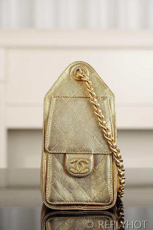 [하이엔드급] 샤넬 25백 미니 메탈릭 그레인드 카프스킨 골드메탈 골드 [매장가 900만원대]