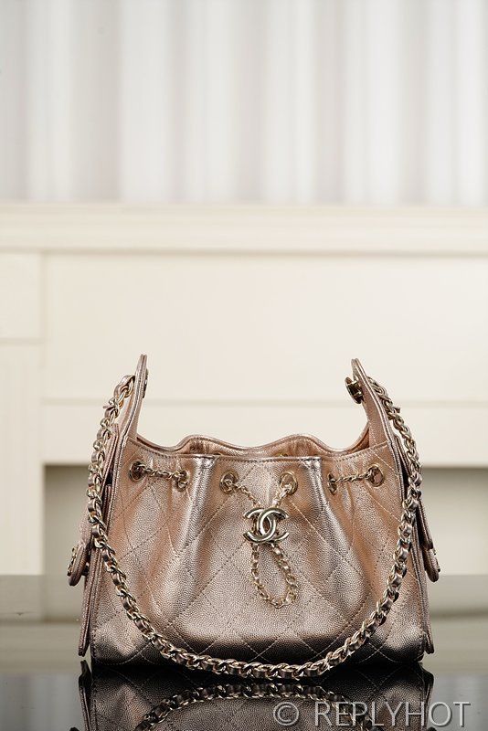 [하이엔드급] 샤넬 25백 미니 메탈릭 그레인드 카프스킨 골드메탈 핑크골드 [매장가 900만원대]