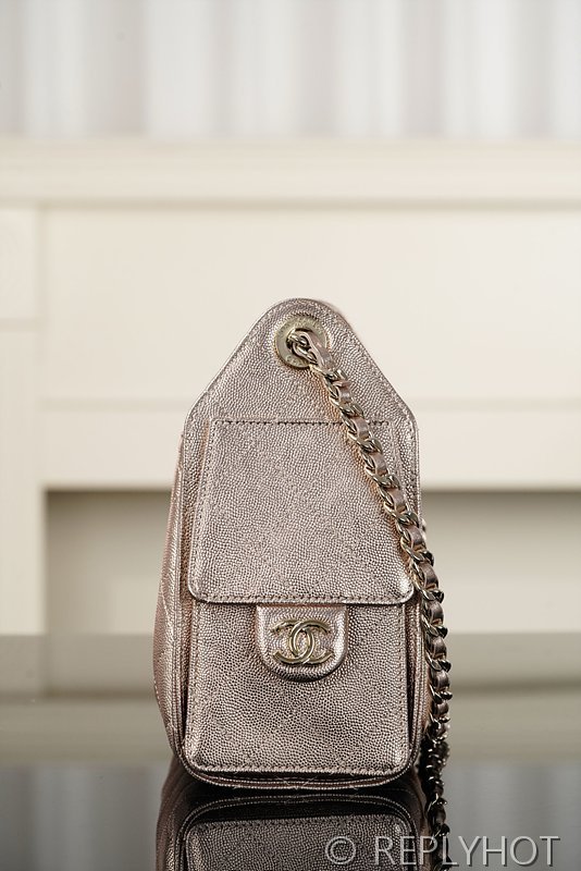 [하이엔드급] 샤넬 25백 미니 메탈릭 그레인드 카프스킨 골드메탈 핑크골드 [매장가 900만원대]