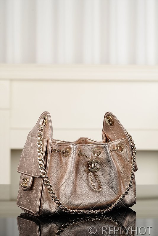 [하이엔드급] 샤넬 25백 미니 메탈릭 그레인드 카프스킨 골드메탈 핑크골드 [매장가 900만원대]