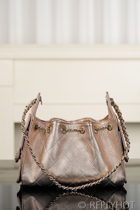 [하이엔드급] 샤넬 25백 미니 메탈릭 그레인드 카프스킨 골드메탈 핑크골드 [매장가 900만원대]