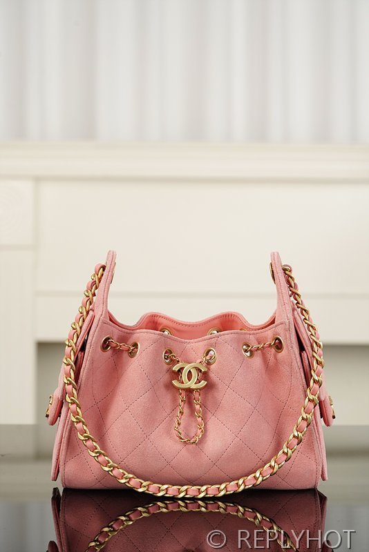 [하이엔드급] 샤넬 25백 미니 스웨이드 카프스킨 골드메탈 핑크 [매장가 900만원대]