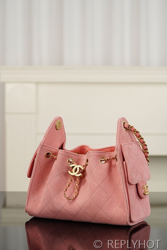 [하이엔드급] 샤넬 25백 미니 스웨이드 카프스킨 골드메탈 핑크 [매장가 900만원대]