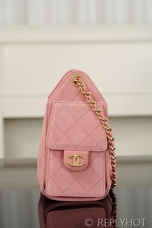 [하이엔드급] 샤넬 25백 미니 스웨이드 카프스킨 골드메탈 핑크 [매장가 900만원대]