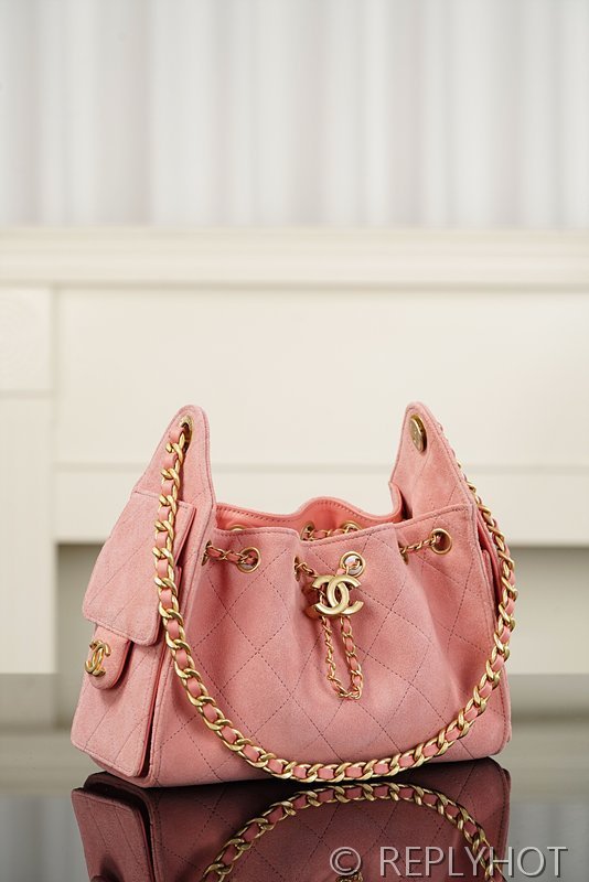 [하이엔드급] 샤넬 25백 미니 스웨이드 카프스킨 골드메탈 핑크 [매장가 900만원대]