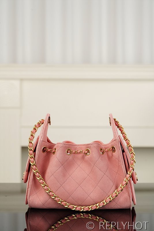 [하이엔드급] 샤넬 25백 미니 스웨이드 카프스킨 골드메탈 핑크 [매장가 900만원대]
