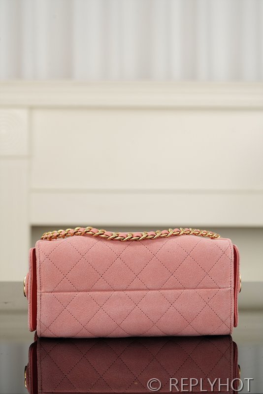 [하이엔드급] 샤넬 25백 미니 스웨이드 카프스킨 골드메탈 핑크 [매장가 900만원대]