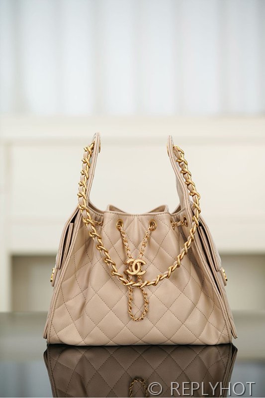 [하이엔드급] 샤넬 25백 스몰 그레인드 카프스킨 골드메탈 베이지 [매장가 1000만원대]