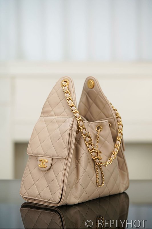 [하이엔드급] 샤넬 25백 스몰 그레인드 카프스킨 골드메탈 베이지 [매장가 1000만원대]