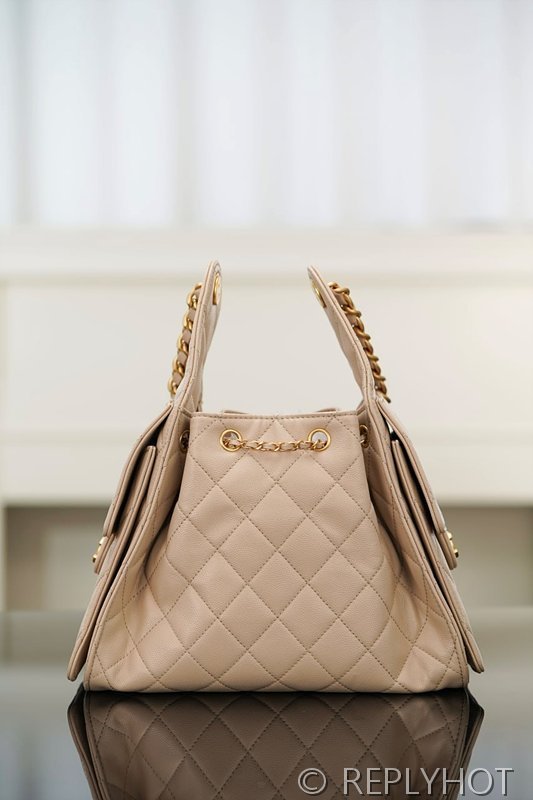 [하이엔드급] 샤넬 25백 스몰 그레인드 카프스킨 골드메탈 베이지 [매장가 1000만원대]