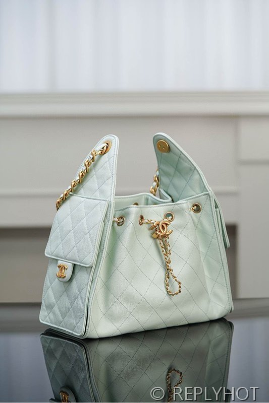 [하이엔드급] 샤넬 25백 스몰 그레인드 카프스킨 골드메탈 라이트 그린 [매장가 1000만원대]