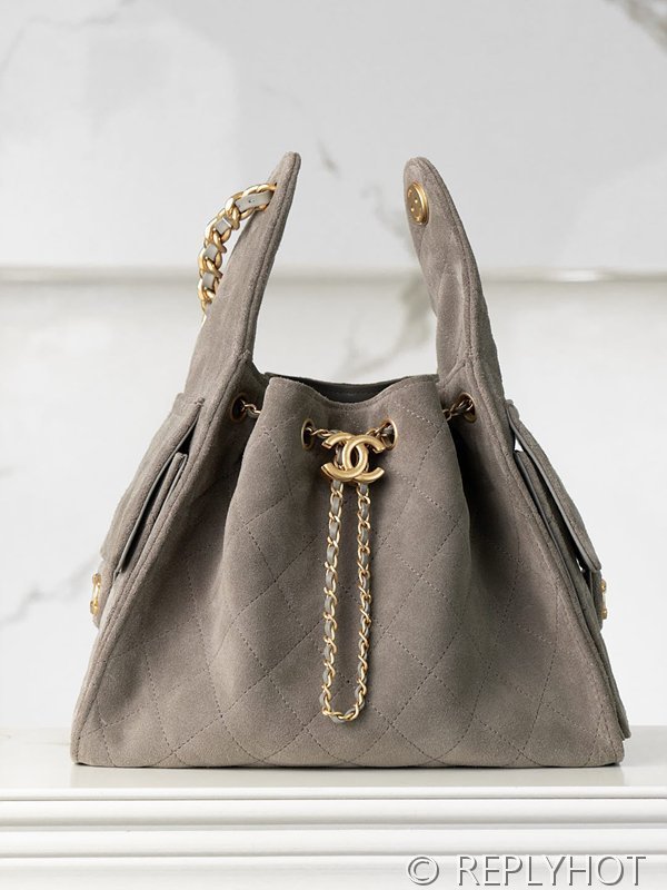 [하이엔드급] 샤넬 25백 스몰 스웨이드 카프스킨 골드메탈 그레이 [매장가 1000만원대]