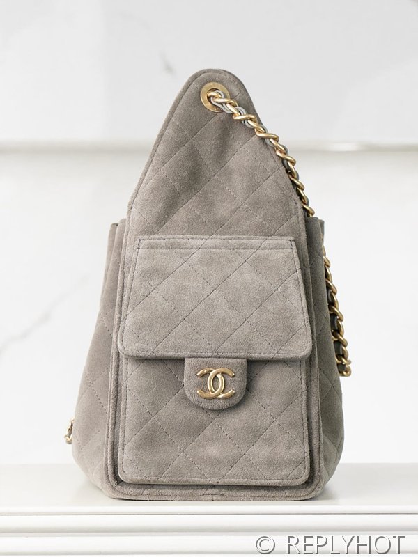 [하이엔드급] 샤넬 25백 스몰 스웨이드 카프스킨 골드메탈 그레이 [매장가 1000만원대]