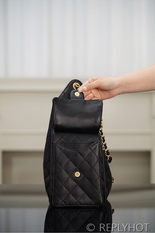 [하이엔드급] 샤넬 25백 미디엄 그레인드 카프스킨 골드메탈 블랙 [매장가 1200만원대]