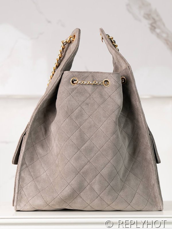 [하이엔드급] 샤넬 25백 미디엄 스웨이드 카프스킨 골드메탈 그레이 [매장가 1200만원대]