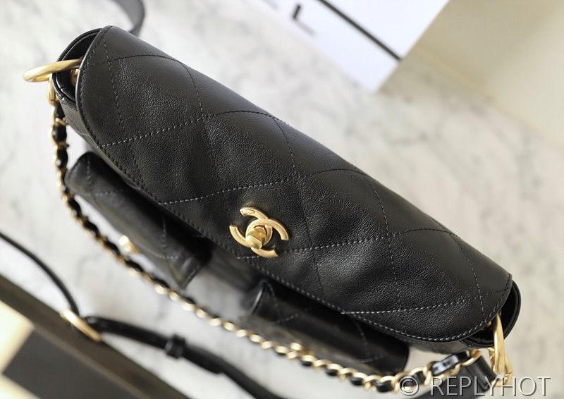 [하이엔드급] 샤넬 24 투포켓 호보 핸드백 카프스킨 골드메탈  [매장가 800만원대]