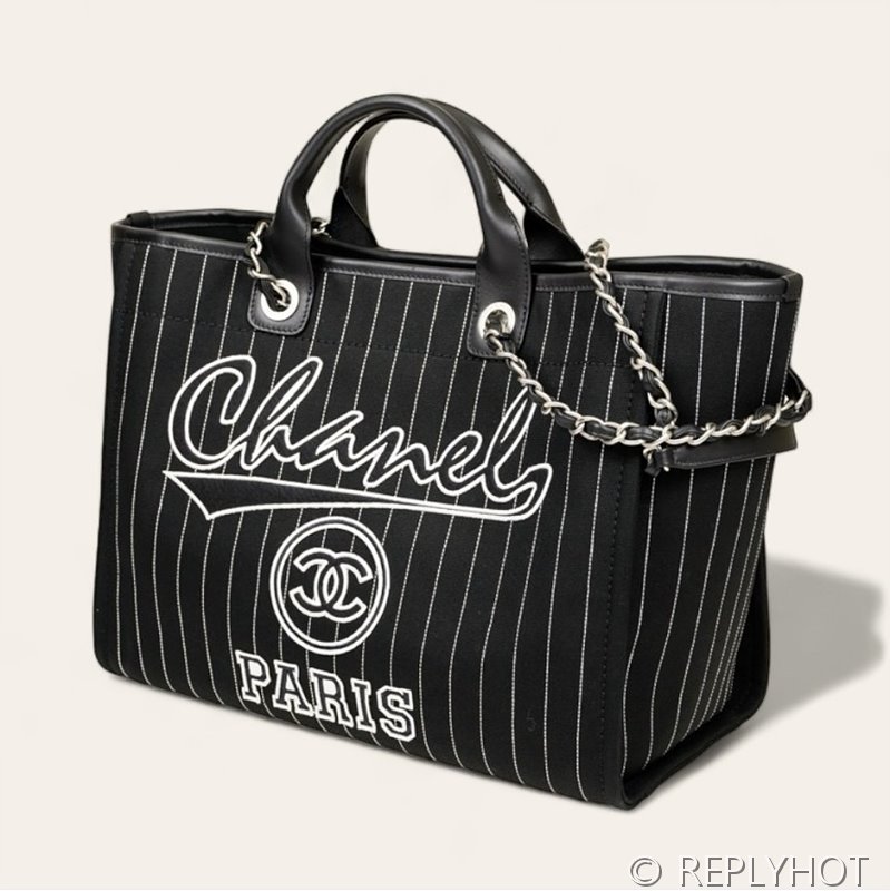샤넬 시즌 스트라이프 도빌백 토트 숄더 투톤 3color [매장가 1000만원대]
