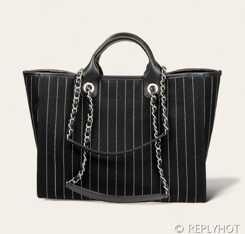 샤넬 시즌 스트라이프 도빌백 토트 숄더 투톤 3color [매장가 1000만원대]