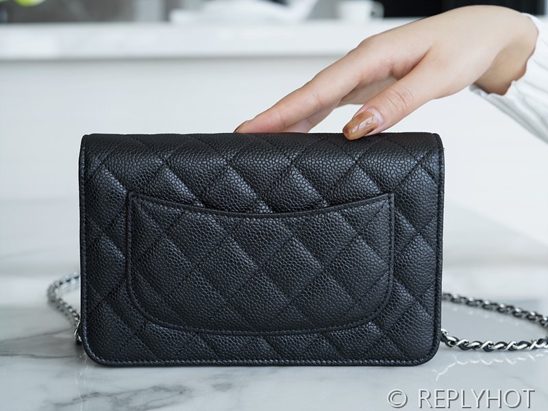 [하이엔드급] 샤넬 클래식 woc 체인 지갑 카프스킨 실버메탈 블랙 [매장가 550만원대]