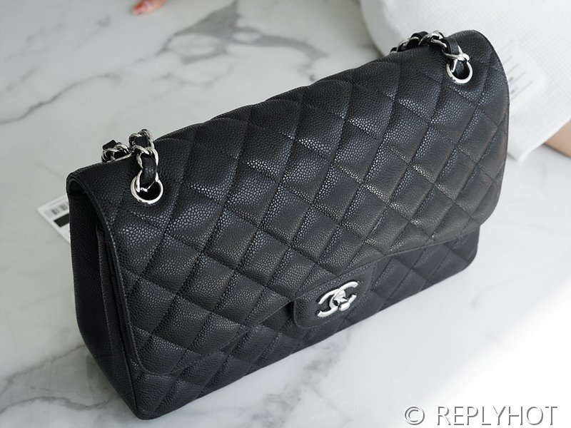 [하이엔드급] 샤넬 클래식 라지 카프스킨 실버메탈 블랙 [매장가 1570만원대]