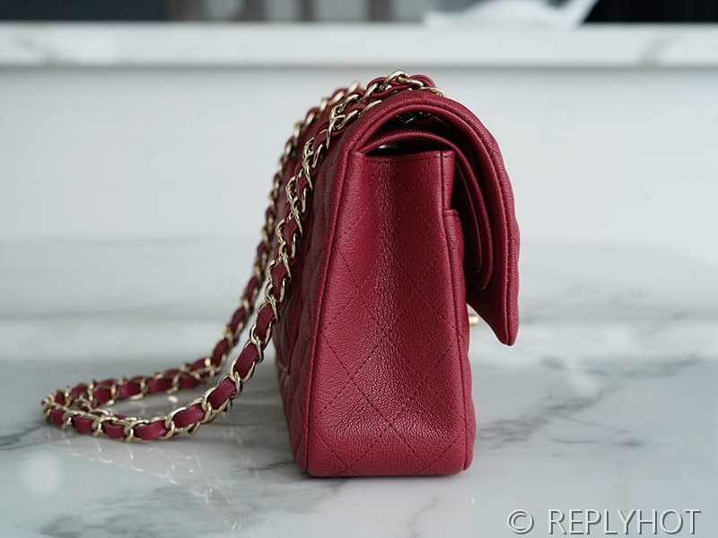 [하이엔드급] 샤넬 클래식 미디엄 카프스킨 골드메탈 버건디 [매장가 1450만원대]