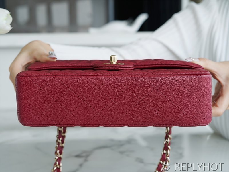 [하이엔드급] 샤넬 클래식 미디엄 카프스킨 골드메탈 버건디 [매장가 1450만원대]