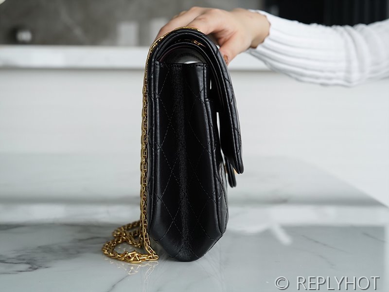 [하이엔드급] 샤넬 2.55 라지 플랩백 카프스킨 실버메탈 블랙 [매장가 1600만원대]