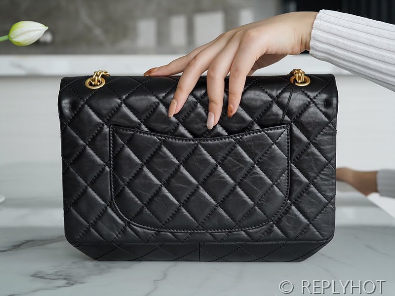 [하이엔드급] 샤넬 2.55 라지 플랩백 카프스킨 실버메탈 블랙 [매장가 1600만원대]