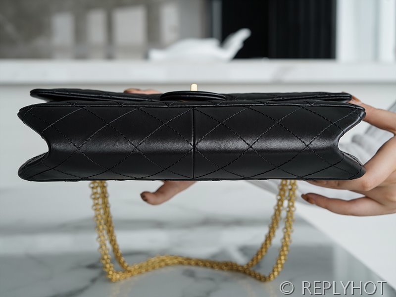 [하이엔드급] 샤넬 2.55 라지 플랩백 카프스킨 실버메탈 블랙 [매장가 1600만원대]