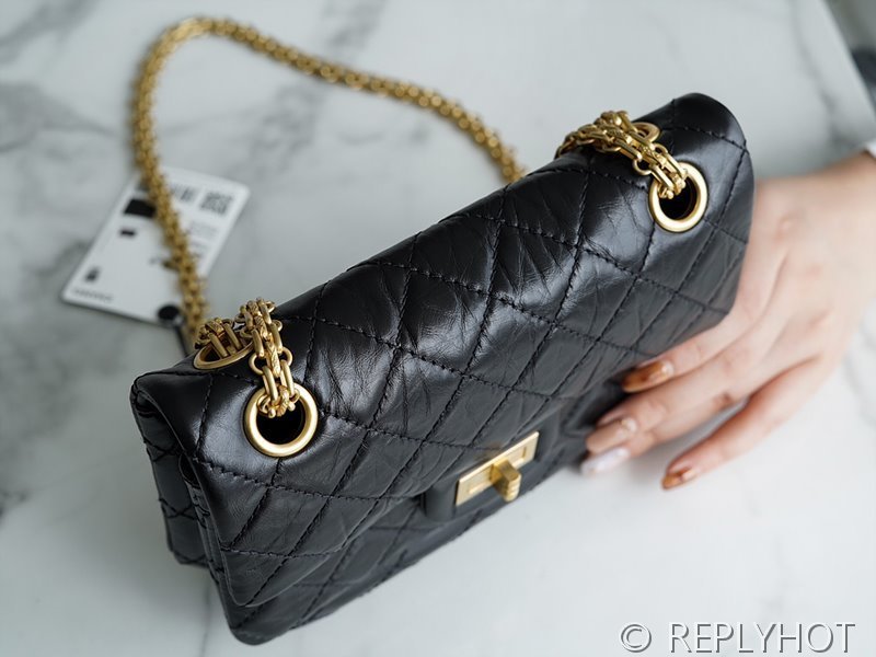 [하이엔드급] 샤넬 2.55 미니 플랩백 카프스킨 골드메탈 블랙 [매장가 723만원대]