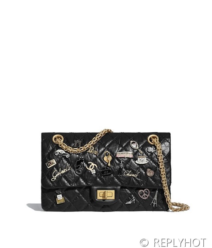 [하이엔드급] 샤넬 2.55 미디엄 플랩백 참 장식 골드메탈 블랙 [매장가 1600만원대]