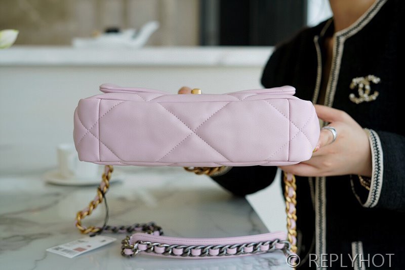 [하이엔드급] 샤넬 19 핸드백 램스킨 실버&골드메탈 핑크 [매장가 1000만원대]