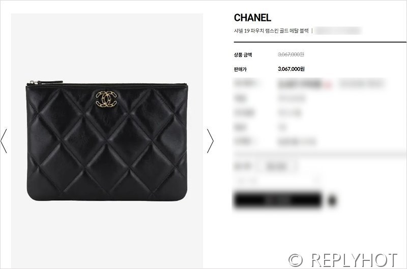[하이엔드급] 샤넬 19 클러치 램스킨 골드메탈 블랙 [매장가 250만원대]