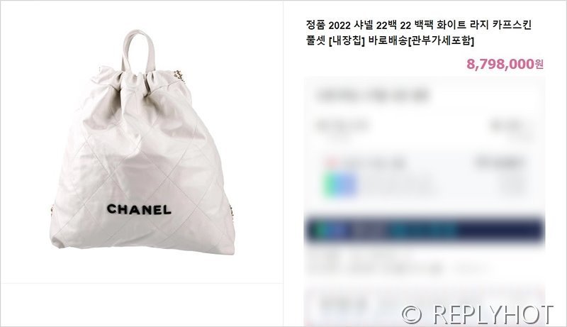 [하이엔드급] 샤넬 22 라지 백팩 카프스킨 블랙&골드메탈 화이트 [매장가 1000만원대]