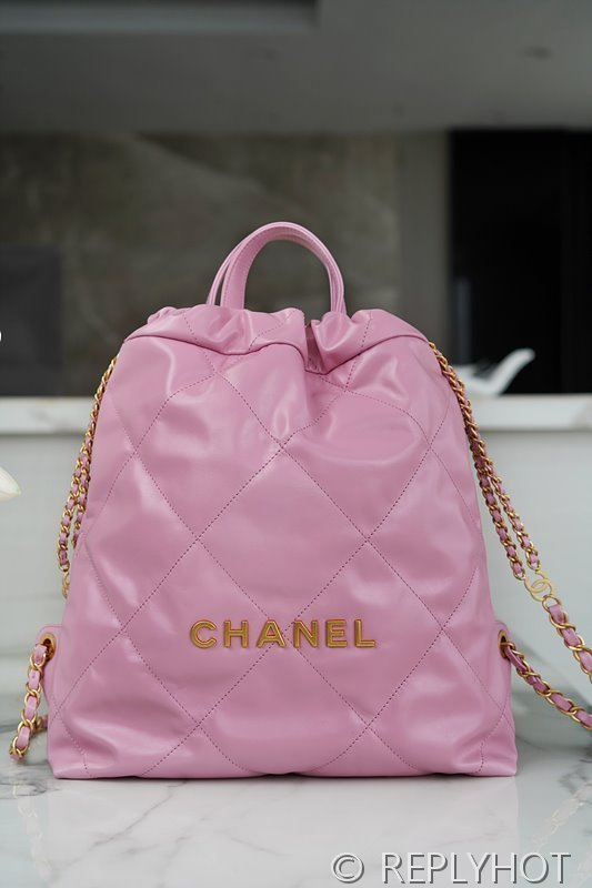 [하이엔드급] 샤넬 22 백팩 카프스킨 골드메탈 라일락 핑크 [매장가 800만원대]