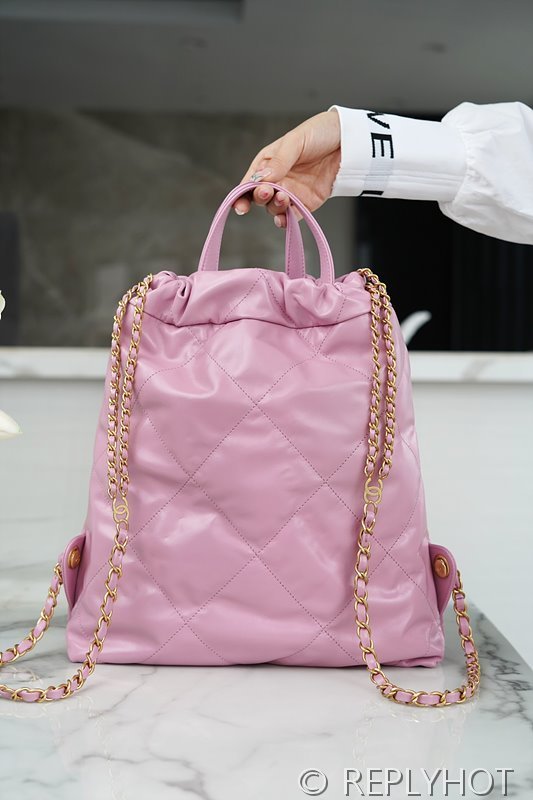 [하이엔드급] 샤넬 22 백팩 카프스킨 골드메탈 라일락 핑크 [매장가 800만원대]