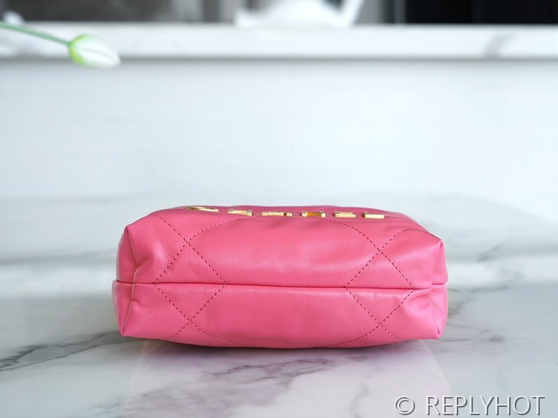 [하이엔드급] 샤넬 22 미니 핸드백 카프스킨 골드메탈 핑크 [매장가 900만원대]