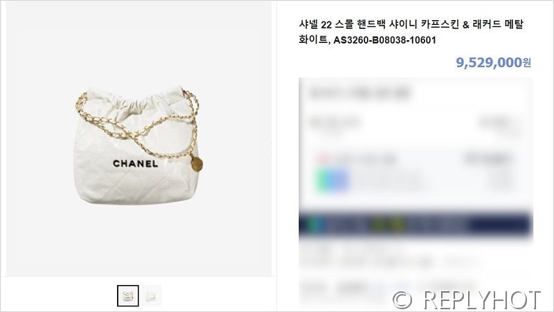 [하이엔드급] 샤넬 22 스몰 핸드백 카프스킨 블랙&골드메탈 화이트 [매장가 1000만원대]