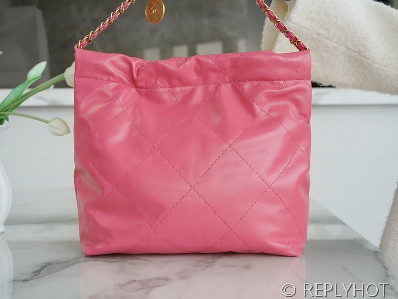 [하이엔드급] 샤넬 22 스몰 핸드백 카프스킨 골드메탈 핑크 [매장가 1000만원대]