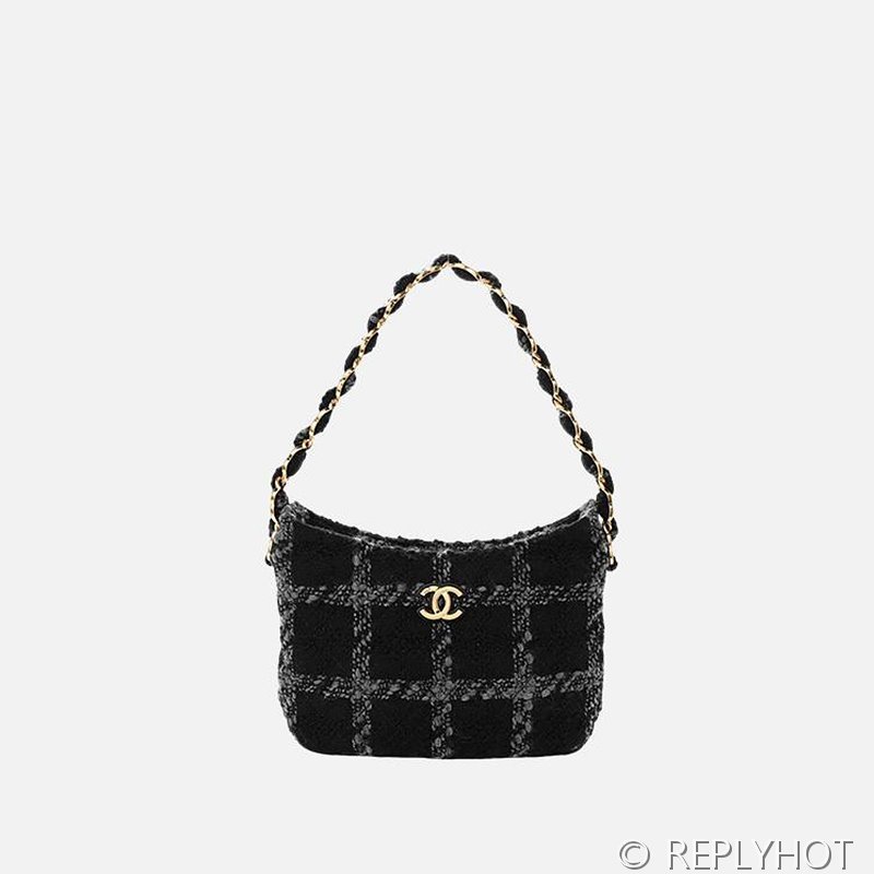 [하이엔드급] 샤넬 22 CC로고 호보백 트위드 골드메탈 블랙&그레이 [매장가 700만원대]