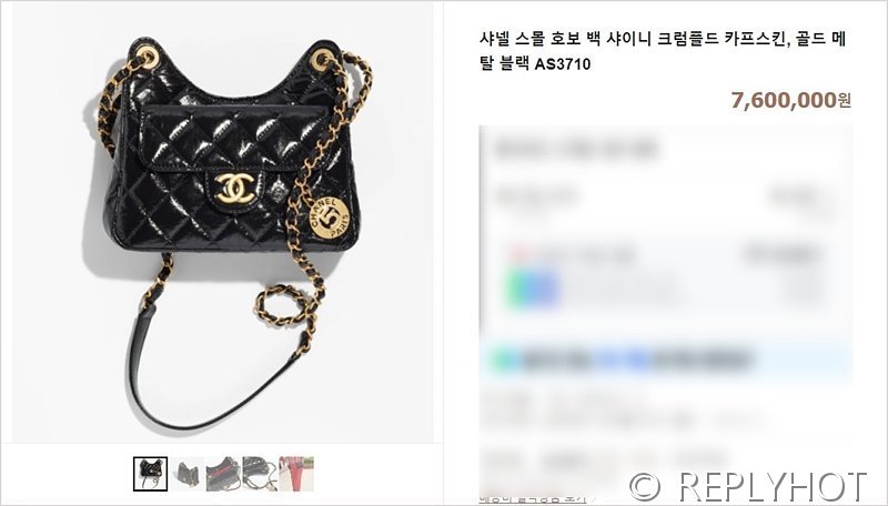 [하이엔드급] 샤넬 23 포켓 체인 스몰 호보백 페이던트 골드메탈 블랙 [매장가 1000만원대]