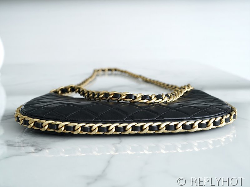 [하이엔드급] 샤넬 23 샤이니 라지 호보백 램스킨 골드메탈 블랙 [매장가 771만원대]