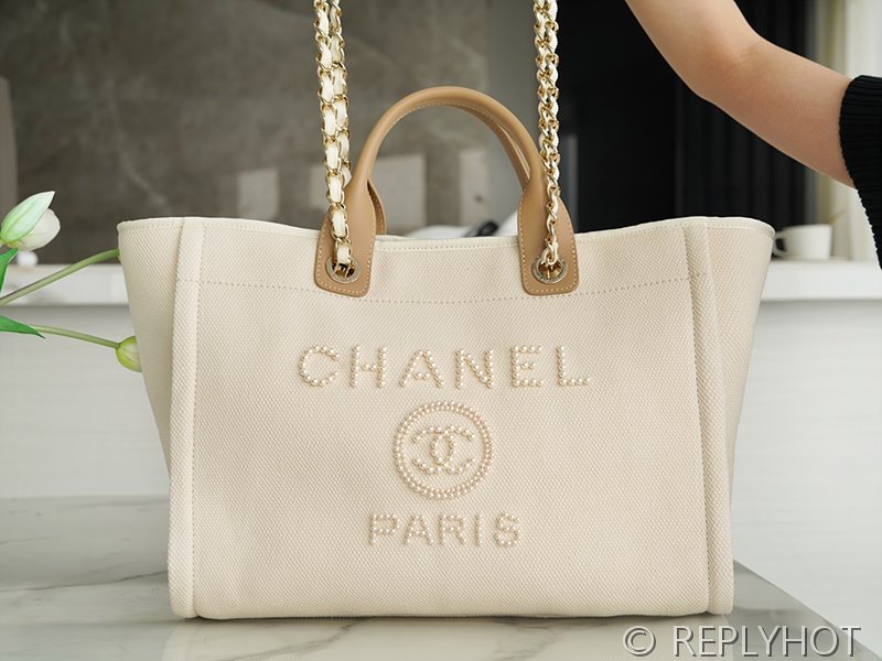 [하이엔드급] 샤넬 Deauville 진주 쇼핑백 [매장가 600만원대]