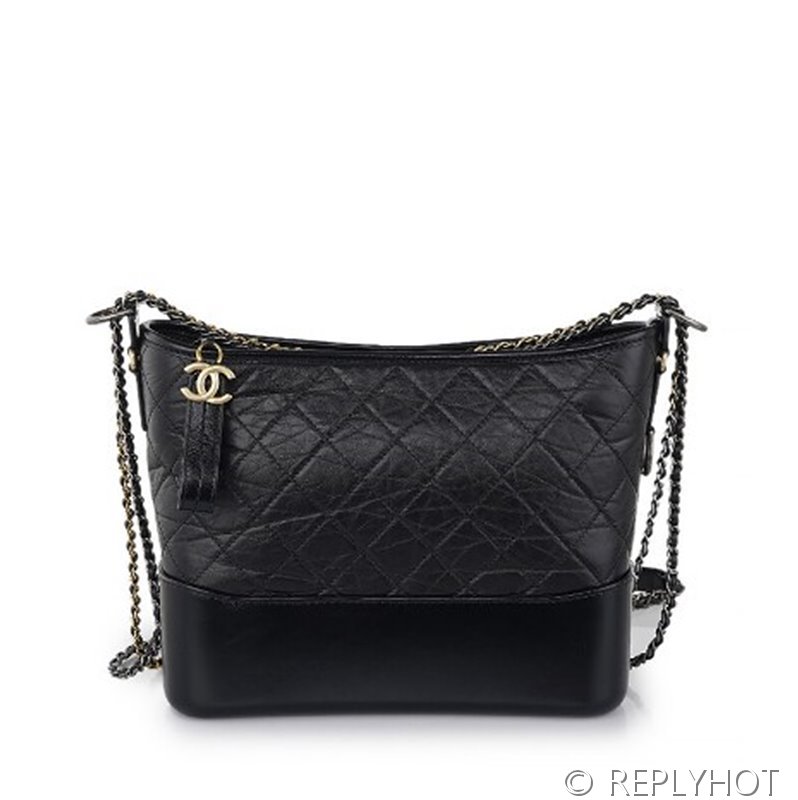 [하이엔드급] 샤넬 라지 호보백 카프스킨 골드메탈 블랙 [매장가 1100만원대]