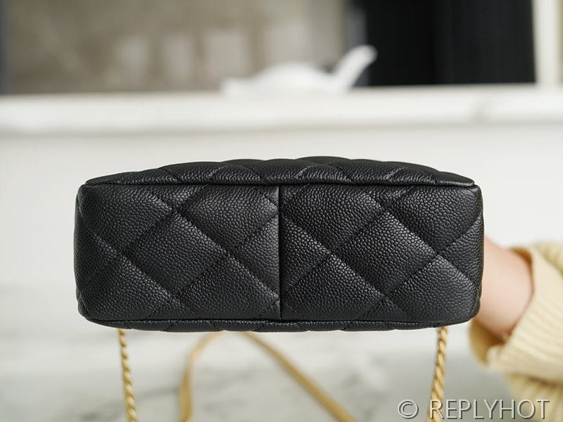 [하이엔드급] 샤넬 골드 하트볼 체인 스몰 호보백 카프스킨 골드메탈 블랙 [매장가 900만원대]