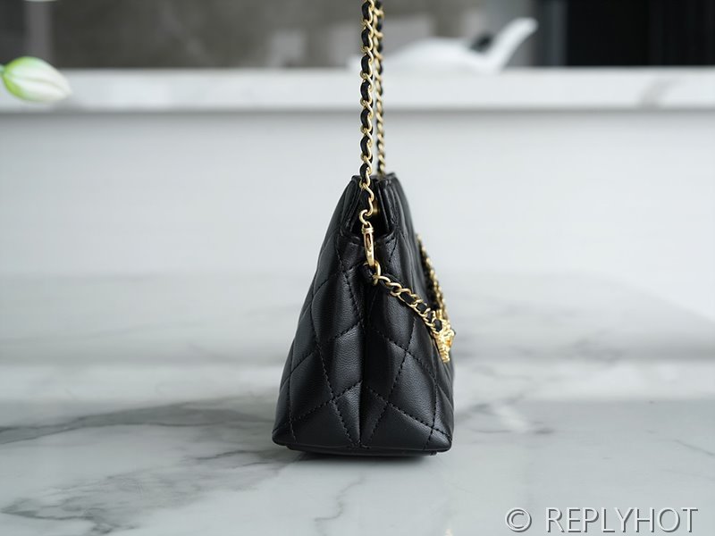 [하이엔드급] 샤넬 더블체인 미니백 램스킨 골드메탈 블랙 [매장가 780만원대]