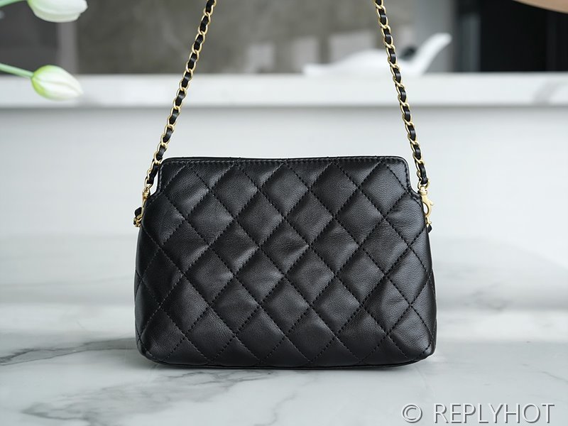 [하이엔드급] 샤넬 더블체인 미니백 램스킨 골드메탈 블랙 [매장가 780만원대]