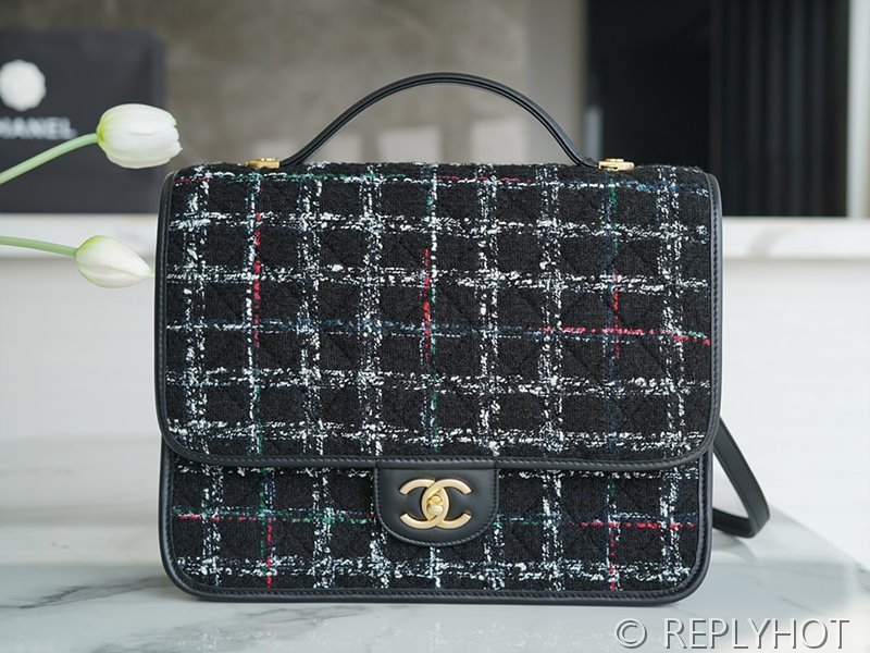 [하이엔드급] 샤넬 스쿨 메모리 백팩 트위드 골드메탈 블랙&화이트 [매장가 1000만원대]