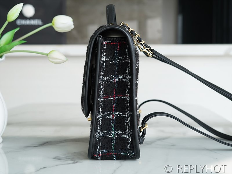 [하이엔드급] 샤넬 스쿨 메모리 백팩 트위드 골드메탈 블랙&화이트 [매장가 1000만원대]